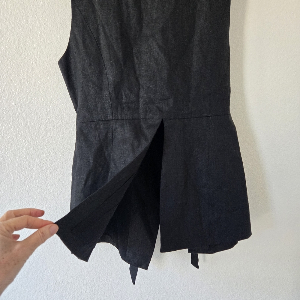 NWT DISSH Alessia Linen Vest Top in Black Size 6 US Tailored Longline Lined - Picture 10 of 16